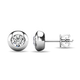 Diamond 1/10 ct tw Bezel Set Earrings in 10K White Gold